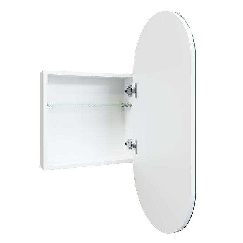 Glass Warehouse Recessed Frameless Single Door Medicine Cabinet with ...